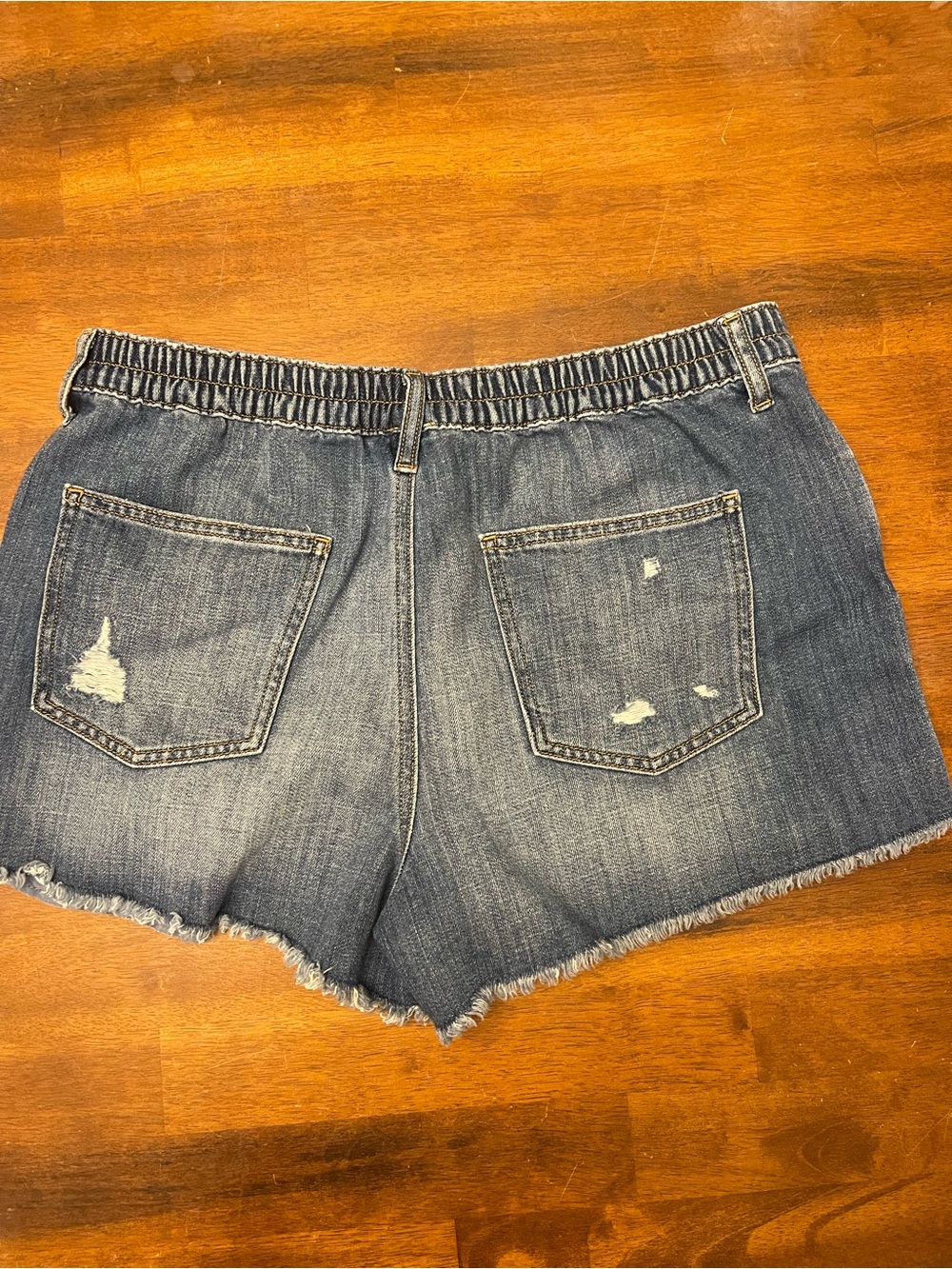 aerie Distressed Denim Jean Shorts - Blue - Picture 2 of 3